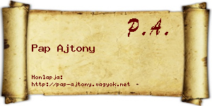 Pap Ajtony névjegykártya